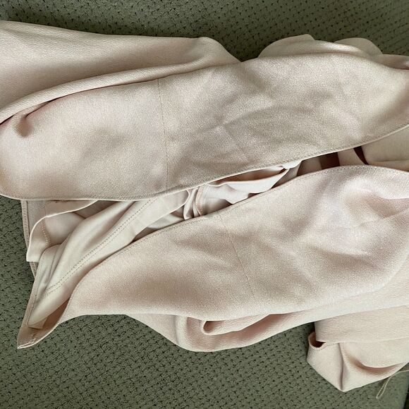 NWT Adrianna Papell Cowl Neck Full Length Formal Dress Women's 0 Pink Slit Crepe - Picture 6 of 8